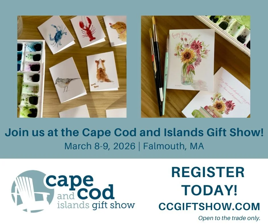 New Cards and Art Kits to share next weekend @ccgiftshows! Printing, packing, and getting excited  to be on the Cape! Hope to see you there, it&rsquo;s my first time exhibiting at this wholesale show 🦀 🐳 🌊 let&rsquo;s do this! #greetingcarddesign 