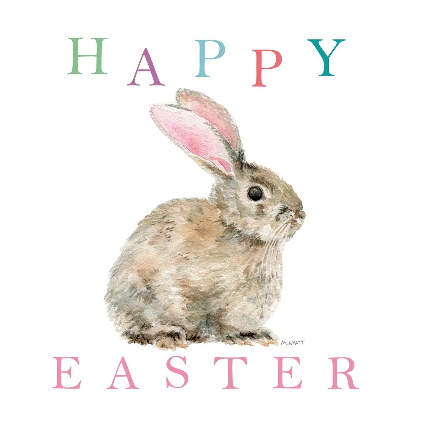 Some bunny wants to say Happy Easter! 🐣🐇🐰 #watercolor #licensingartist
