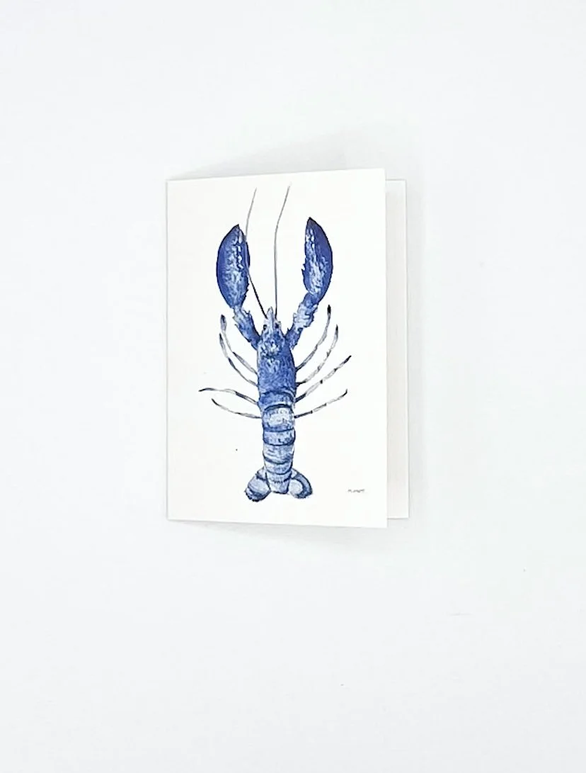 Blue Lobster — Coastal Mini Enclosure Card — Blank