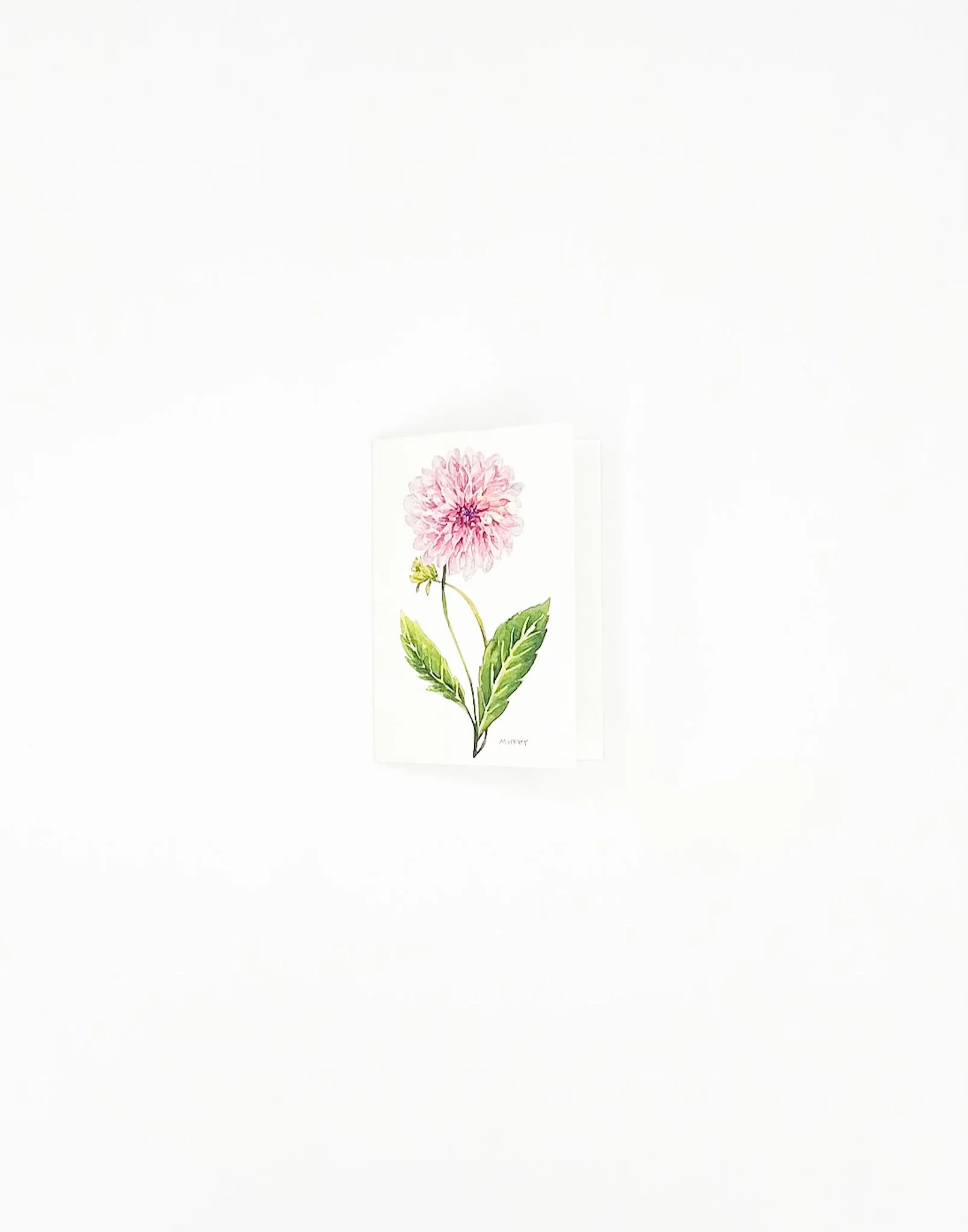 Dahlia — watercolor floral Mini Enclosure Card — Blank