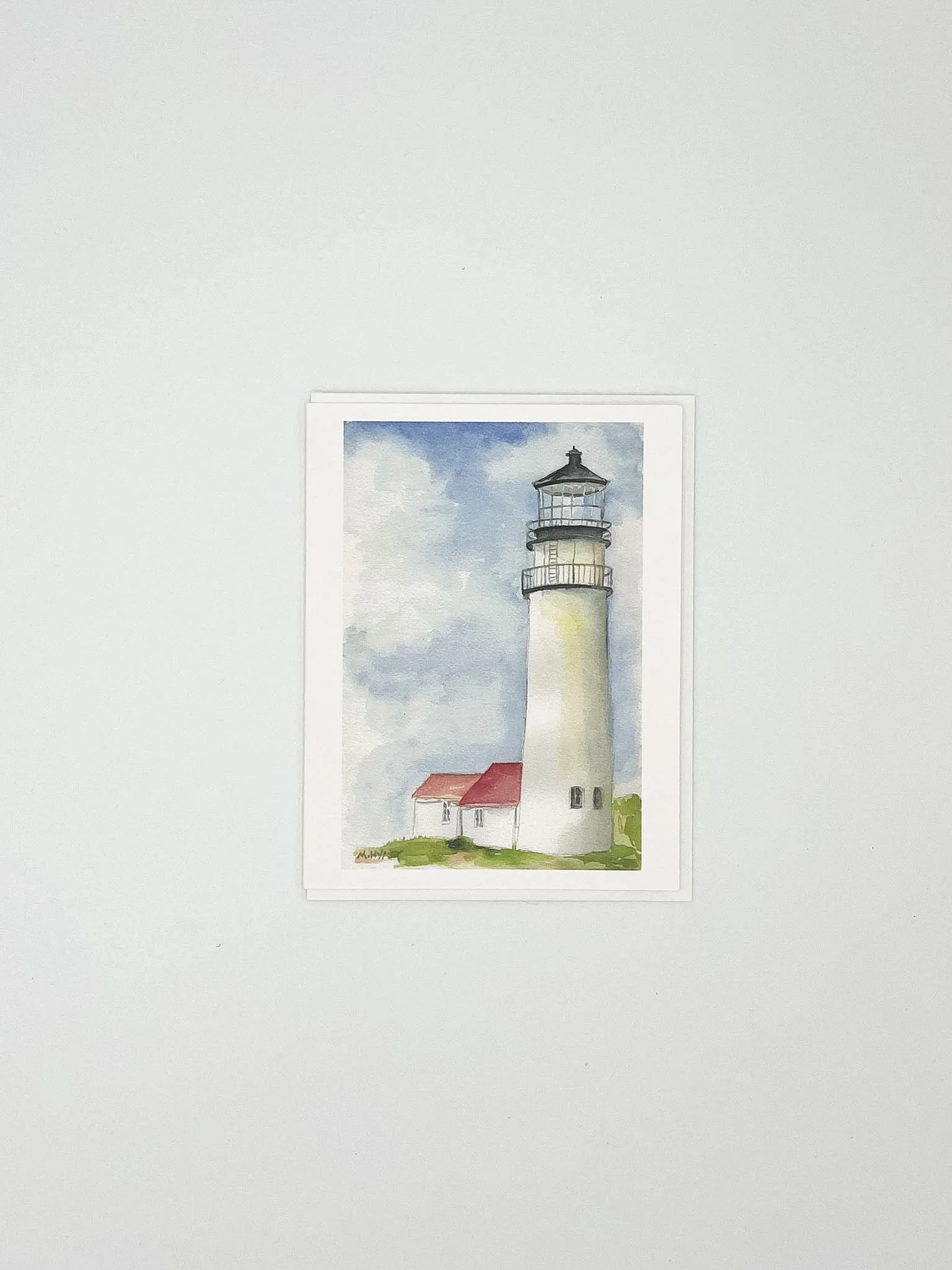 Cape Cod Lighthouse Map -- watercolor coastal A2 Card