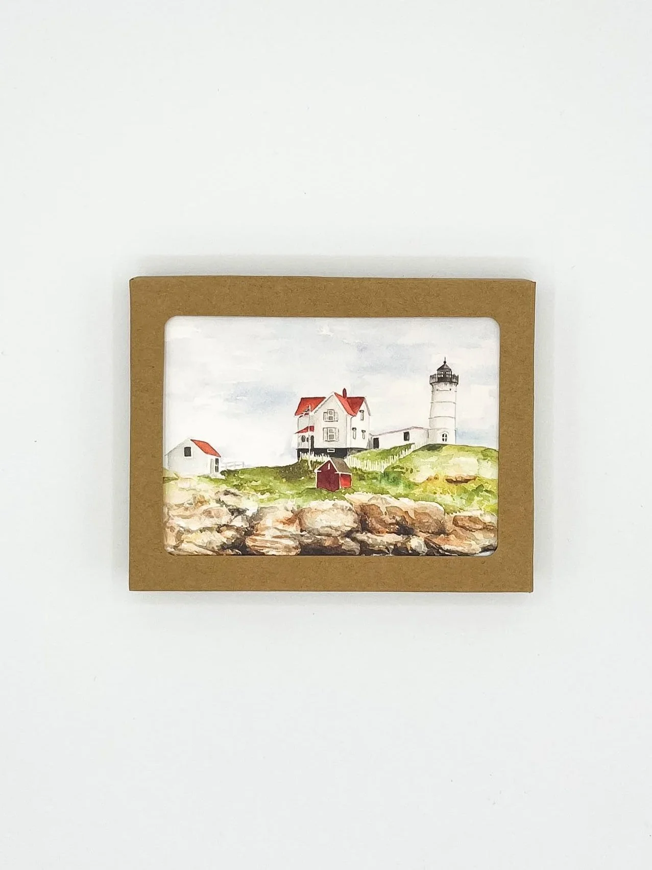Nubble Lighthouse Boxed Set of 6 — York Maine Watercolor Card
