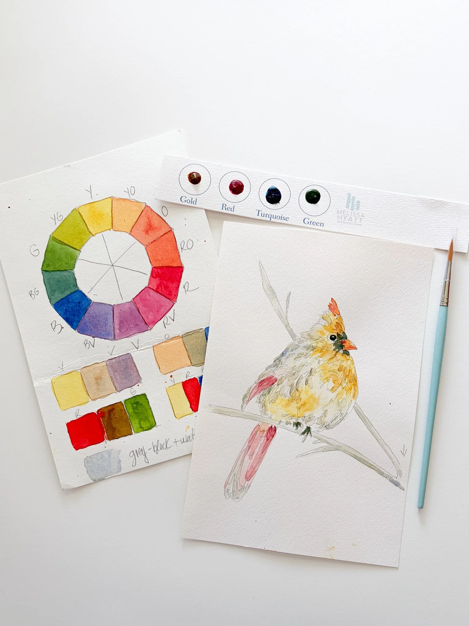 NEW! Watercolor Art Kit - Winter Lady Cardinal Holiday DIY
