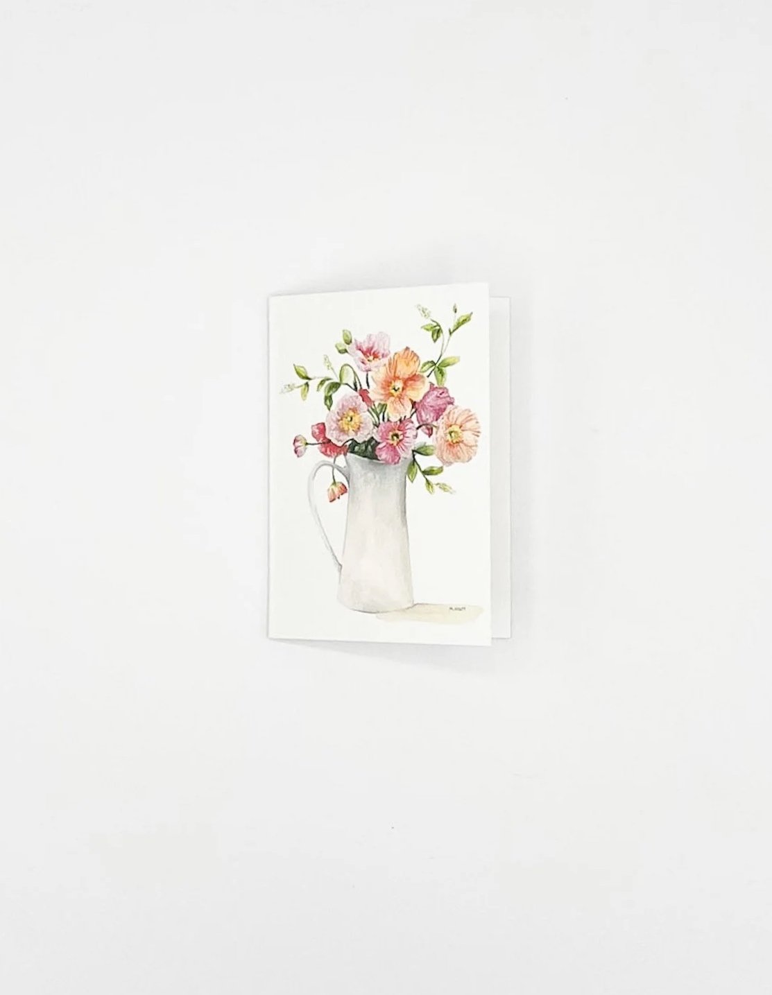 Poppies — Floral Bouquet Mini Enclosure Card — Blank