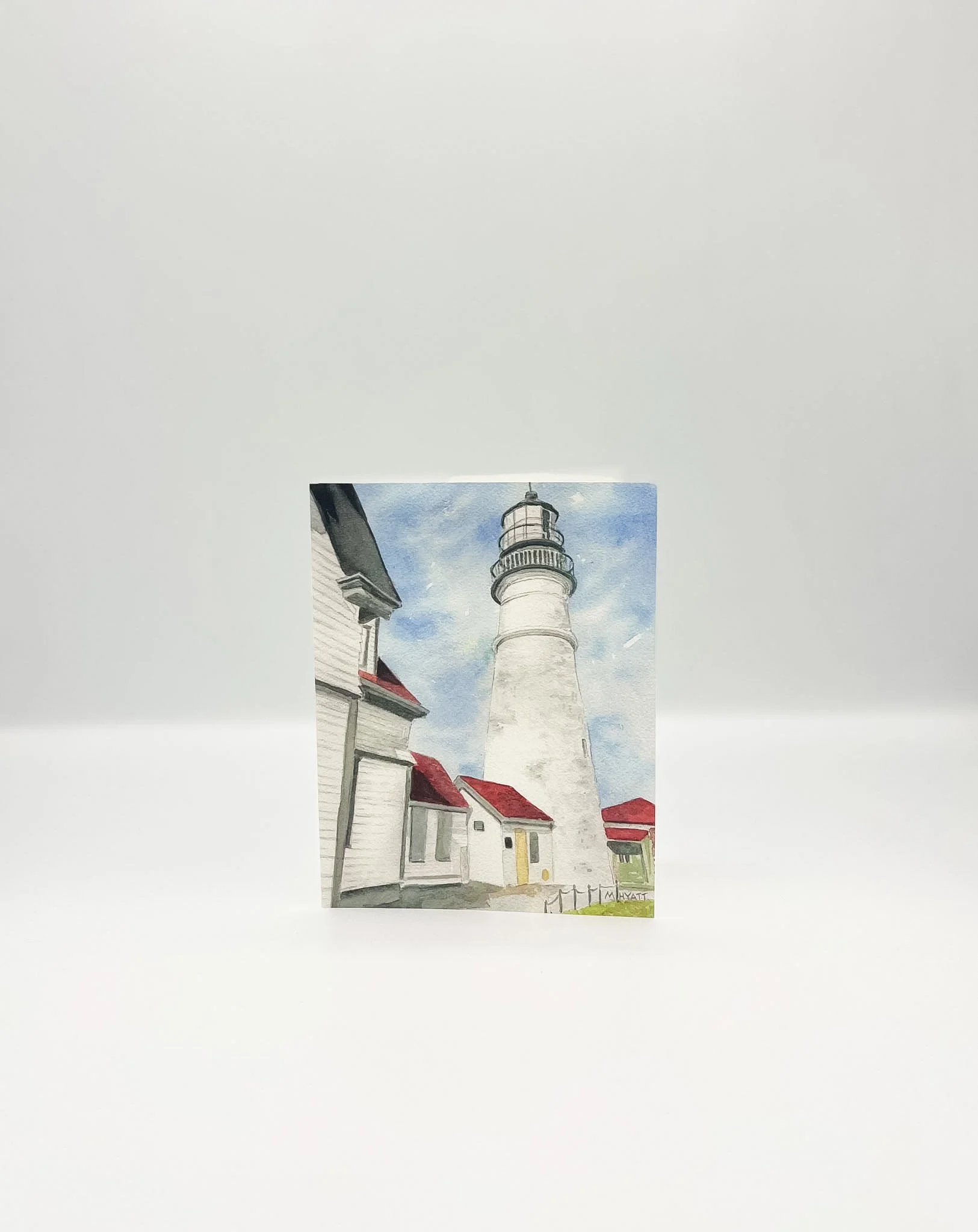 Portland Head Light — Cape Elizabeth ME — Coastal Watercolor Card A2