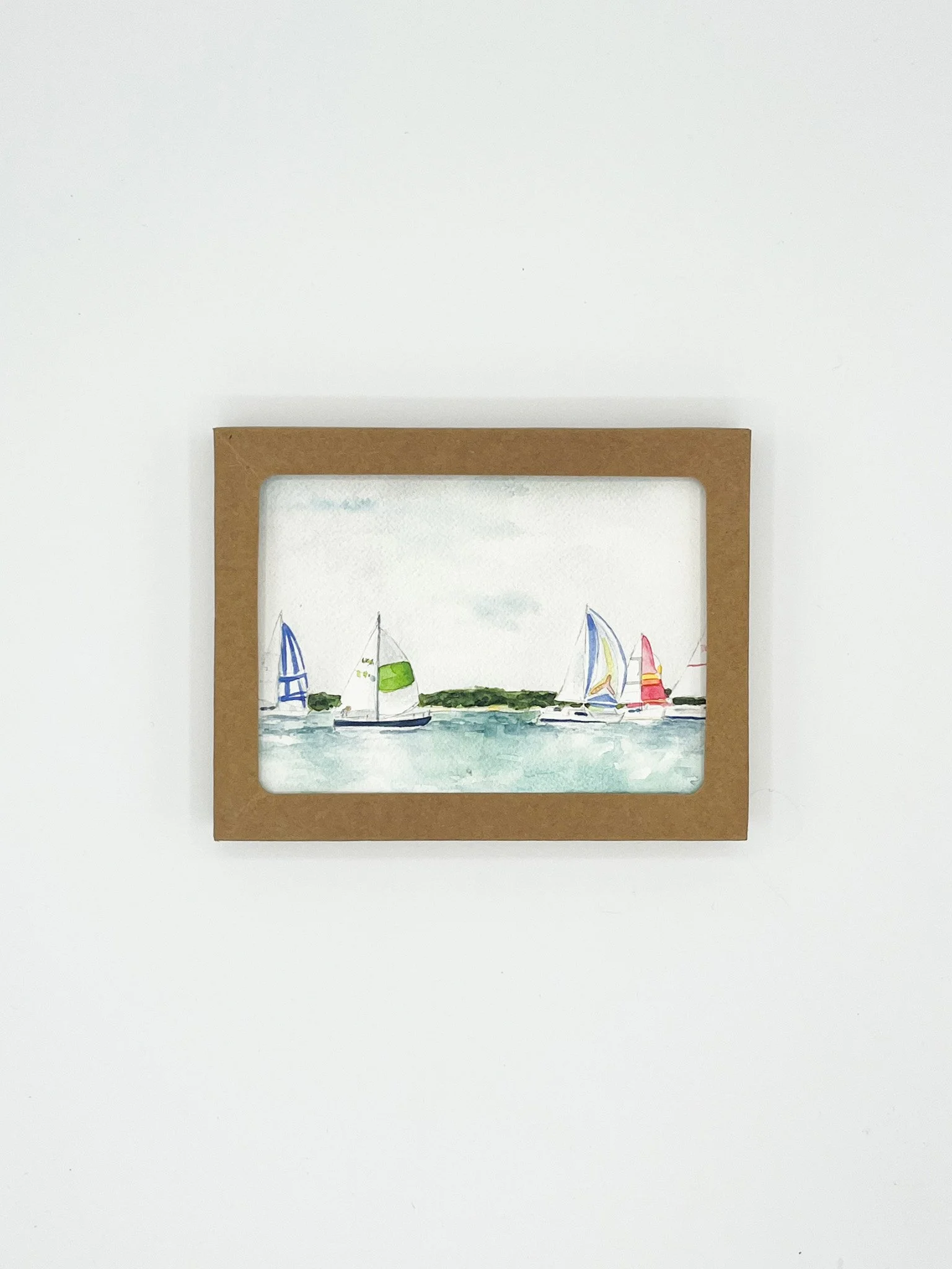 Sailing in New Suffolk Boxed Set of 6 — Sailboat Coastal Watercolor Card