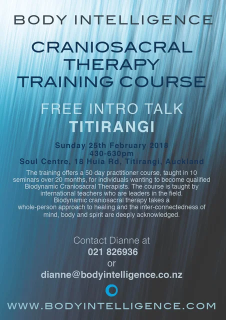 Free Intro Talk - Biodynamic Craniosacral Therapy Training Course 2018