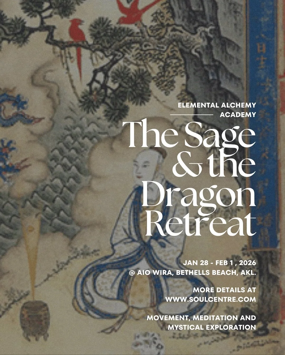 The Sage and the Dragon 🐉 Jan 2026 
This five day/four night immersion, combining movement, meditation and mystical exploration, will traverse our inner landscape, finding the places needing transformation, nourishment and equanimity. Providing the