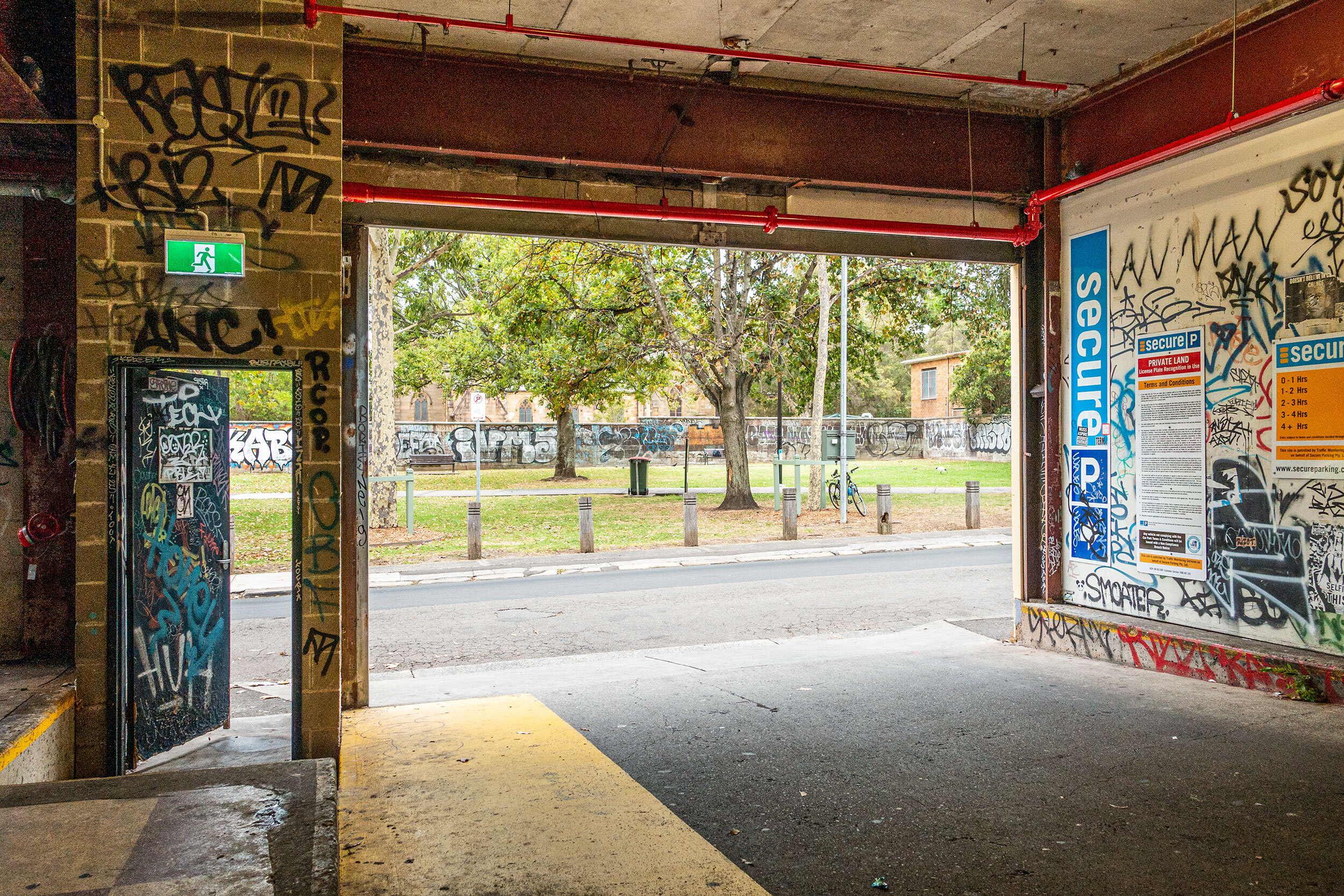 Dendy Cinema carpark, Newtown 2020. Camperdown Memorial Rest Park currently showing.