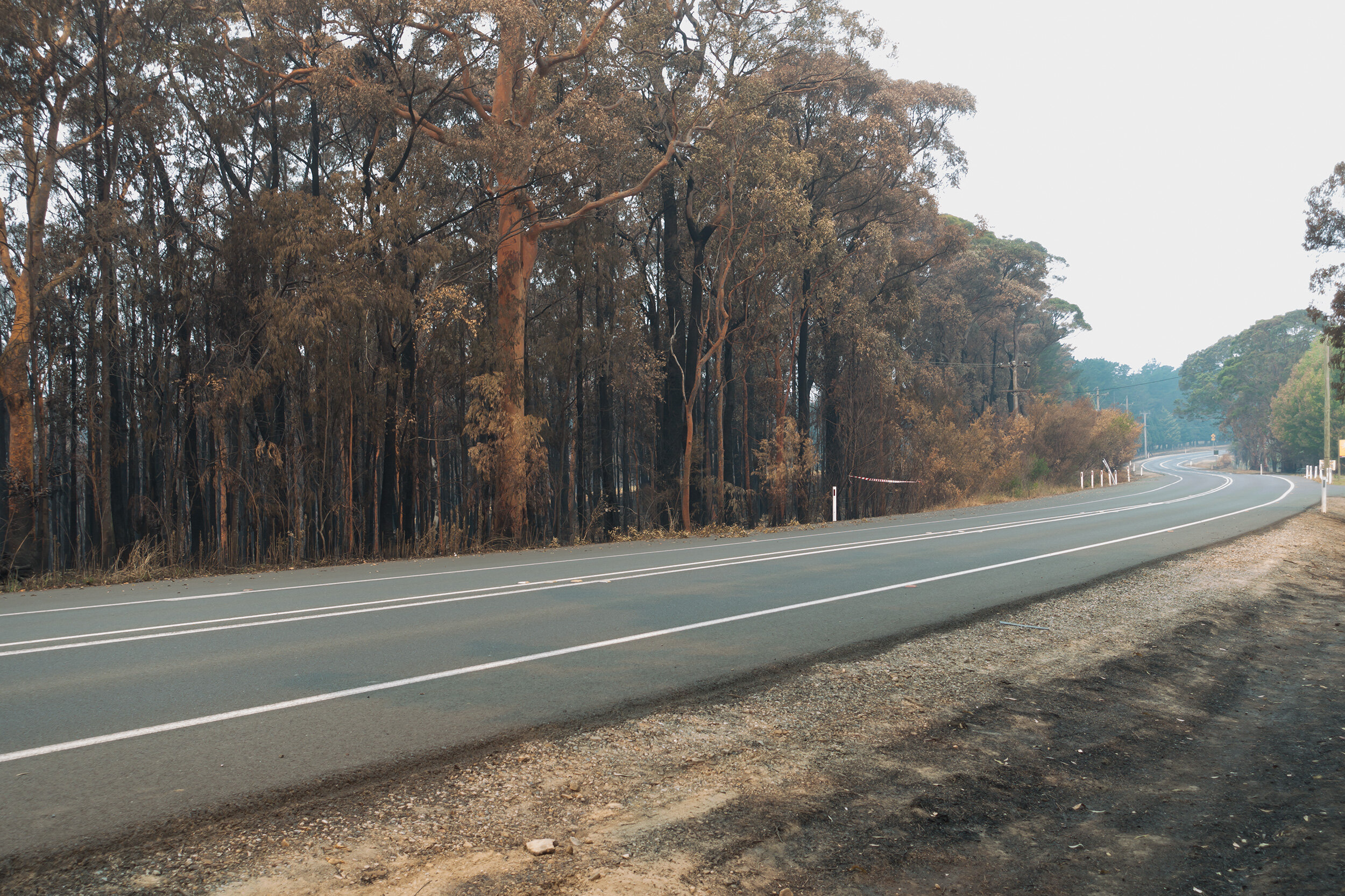 Mon 30 Dec 2020, smoke lingers shortly after Bells Line of Road reopened.