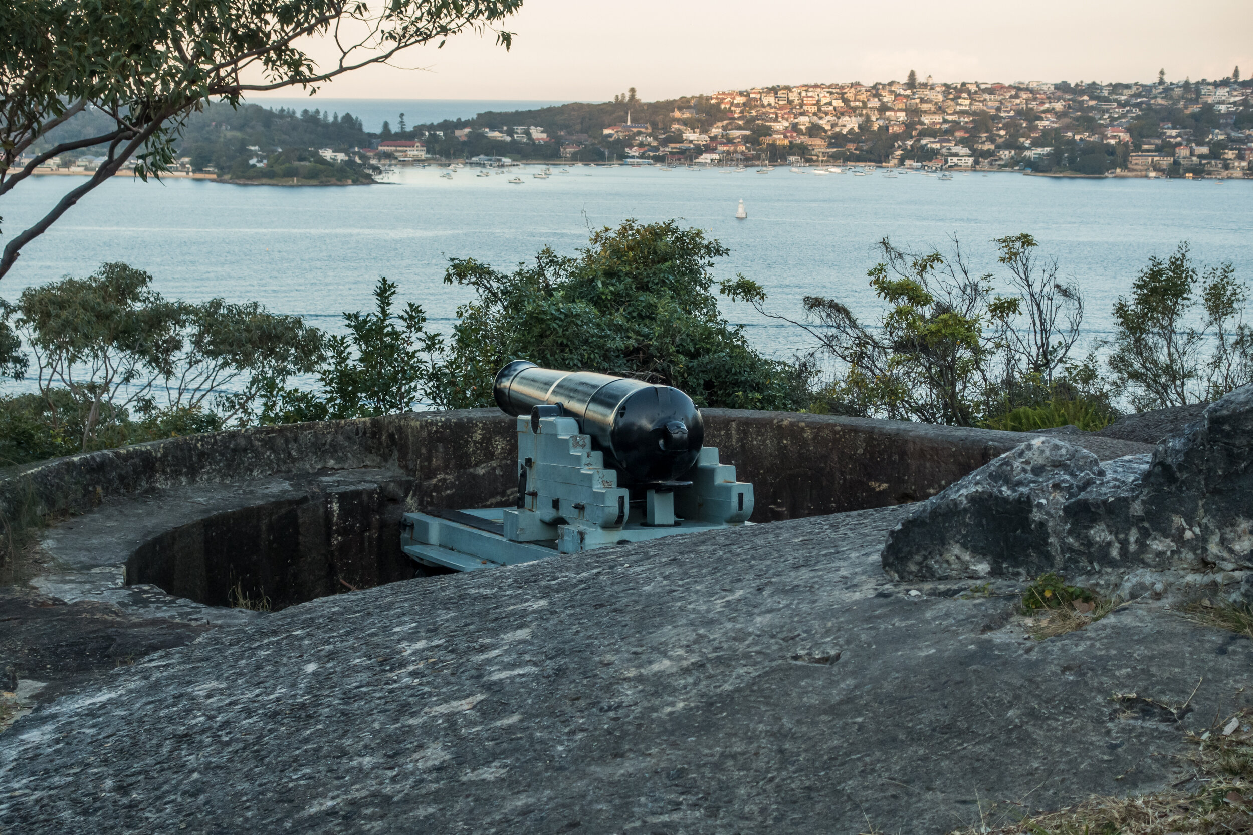 Heritage locations like this on Middle Head are easy to interpret with historic artillery in place.