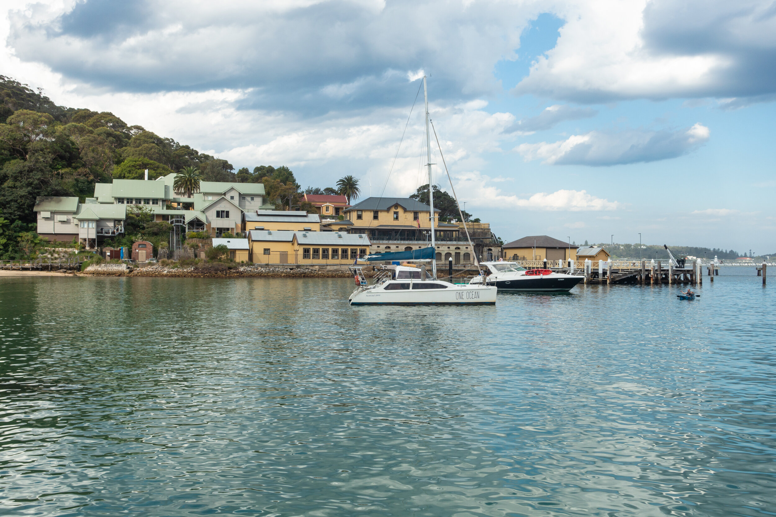 Navy storage tanks and a refuelling wharf are ironically Chowder Bay's main protections from privatisation and redevelopment.