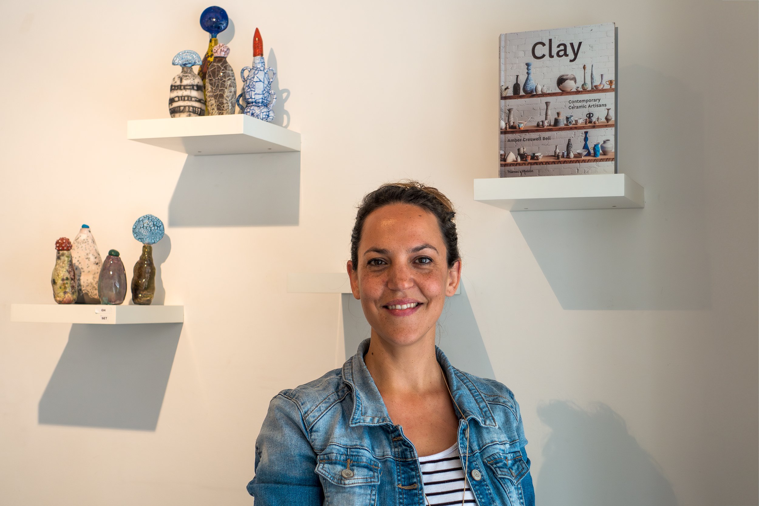 Amber Creswell Bell, art curator, author, writer, and speaker, Saint Cloche Gallery, Sydney, 2016. Photo: Michael Mangold, Sony DSC-RX100M3.