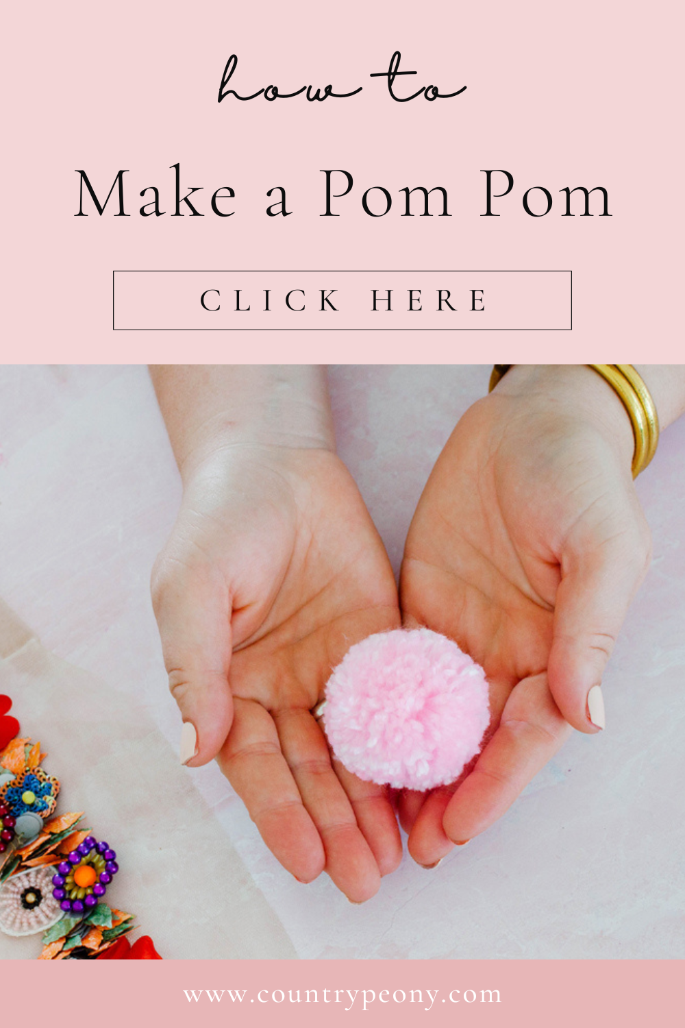 How to Make Yarn Pom Poms - Video Tutorial  Clover pom pom maker, Yarn pom  pom, Pom pom tutorial