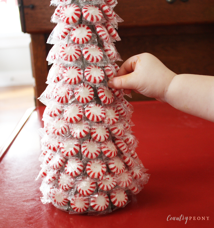 Candy Christmas Tree.Use green styrofoam cone (can buy at