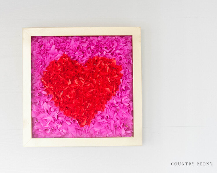 DIY Valentine's Day Tissue-Paper Wall Heart