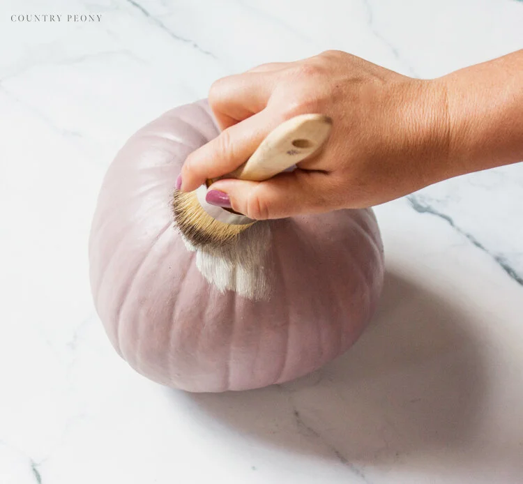 Milk Paint Pumpkins using Miss Mustard Seed's Milk Paint in Arabesque - Country Peony Blog