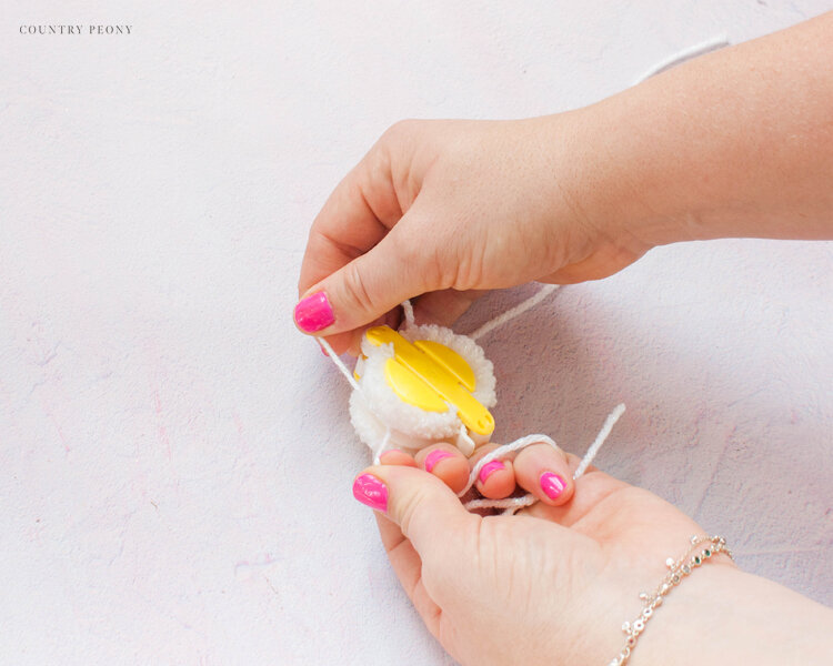 DIY Christmas Village Pom-Pom Wreath with Clover's Pom-Pom Maker - Country Peony Blog