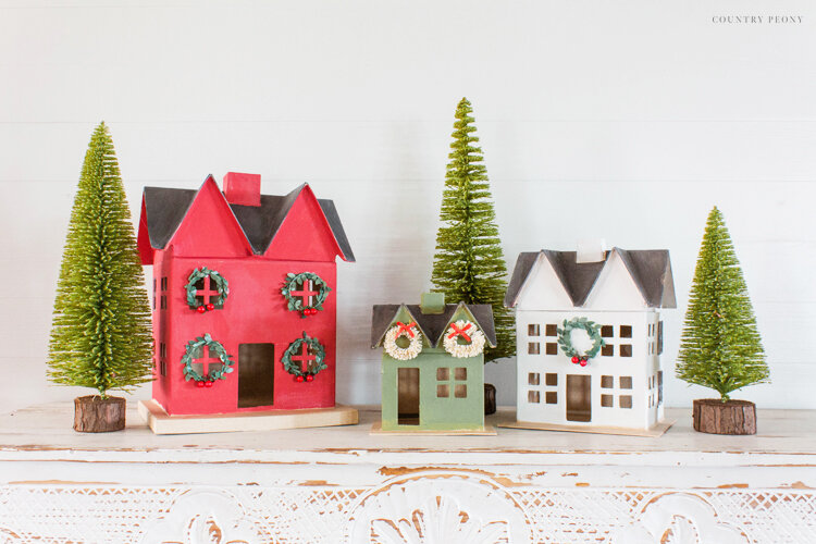 DIY Christmas Village Makeover with Paint