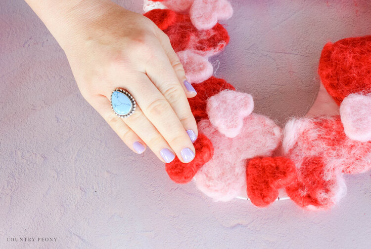 DIY Felt Heart Valentine's Day Wreath with Clover - Country Peony Blog