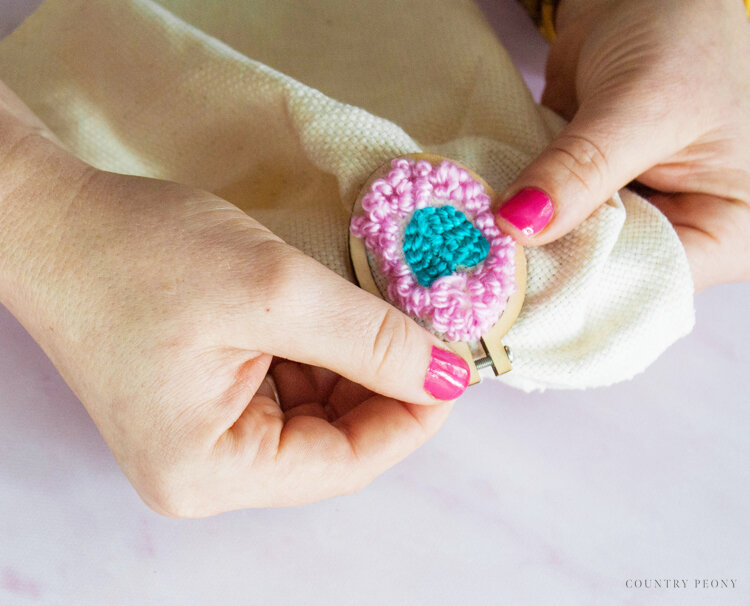 DIY Punch Embroidery Keychain with Clover's Embroidery Stitching Tool &amp; Tassel Maker for Mother's Day - Country Peony Blog