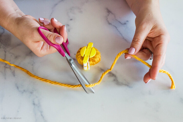 DIY Colorful Fall Pom-Pom Wreath with Clover's Pom-Pom Maker - Country Peony Blog