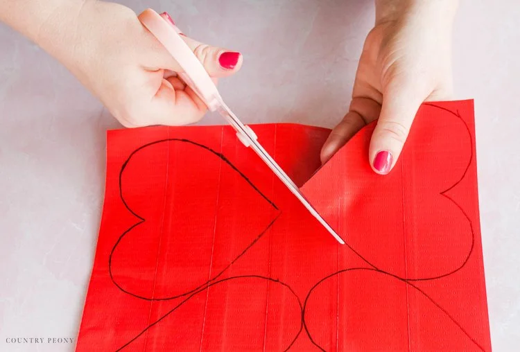 DIY Valentine's Day Heart Garland with Duck Tape - Country Peony