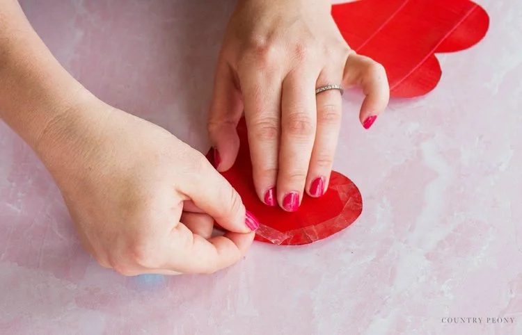 DIY Valentine's Day Heart Garland with Duck Tape - Country Peony