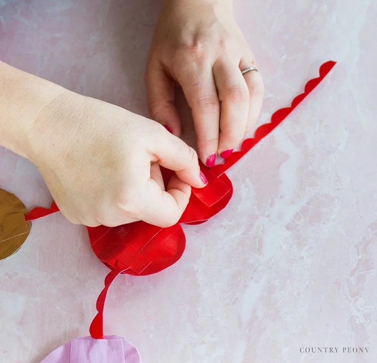 DIY Valentine's Day Heart Garland with Duck Tape - Country Peony