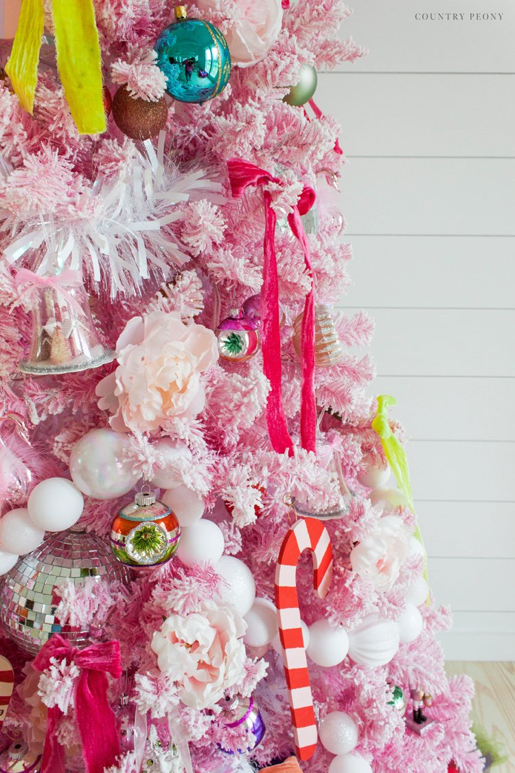 Decorating Pink Christmas Tree