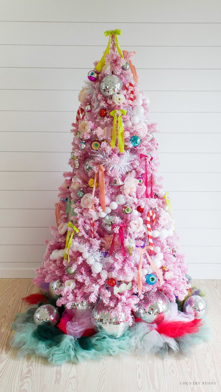 Decorating Pink Christmas Tree