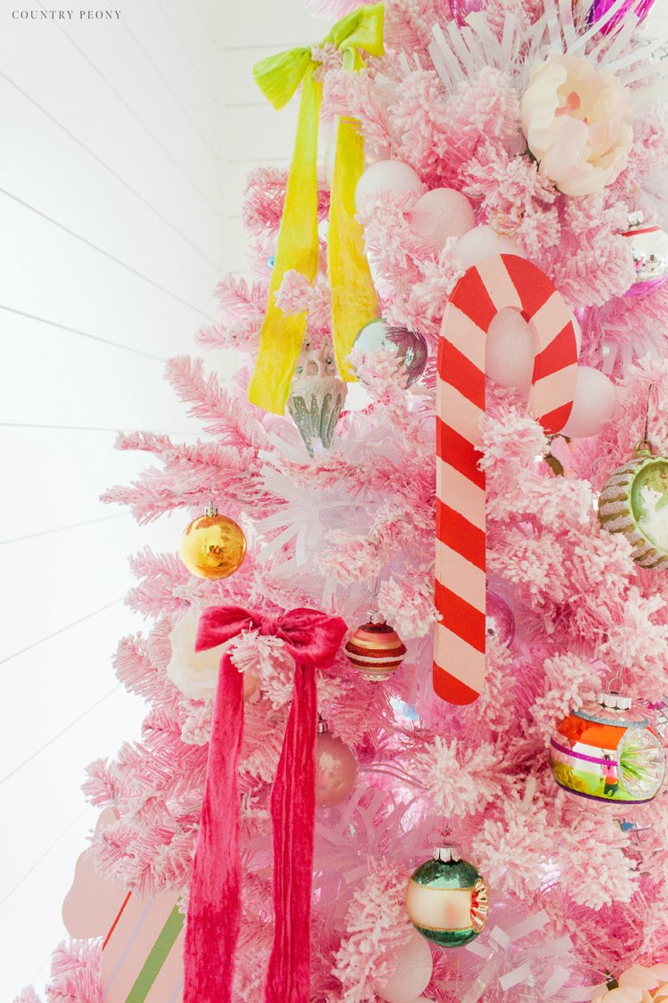 Decorating Pink Christmas Tree