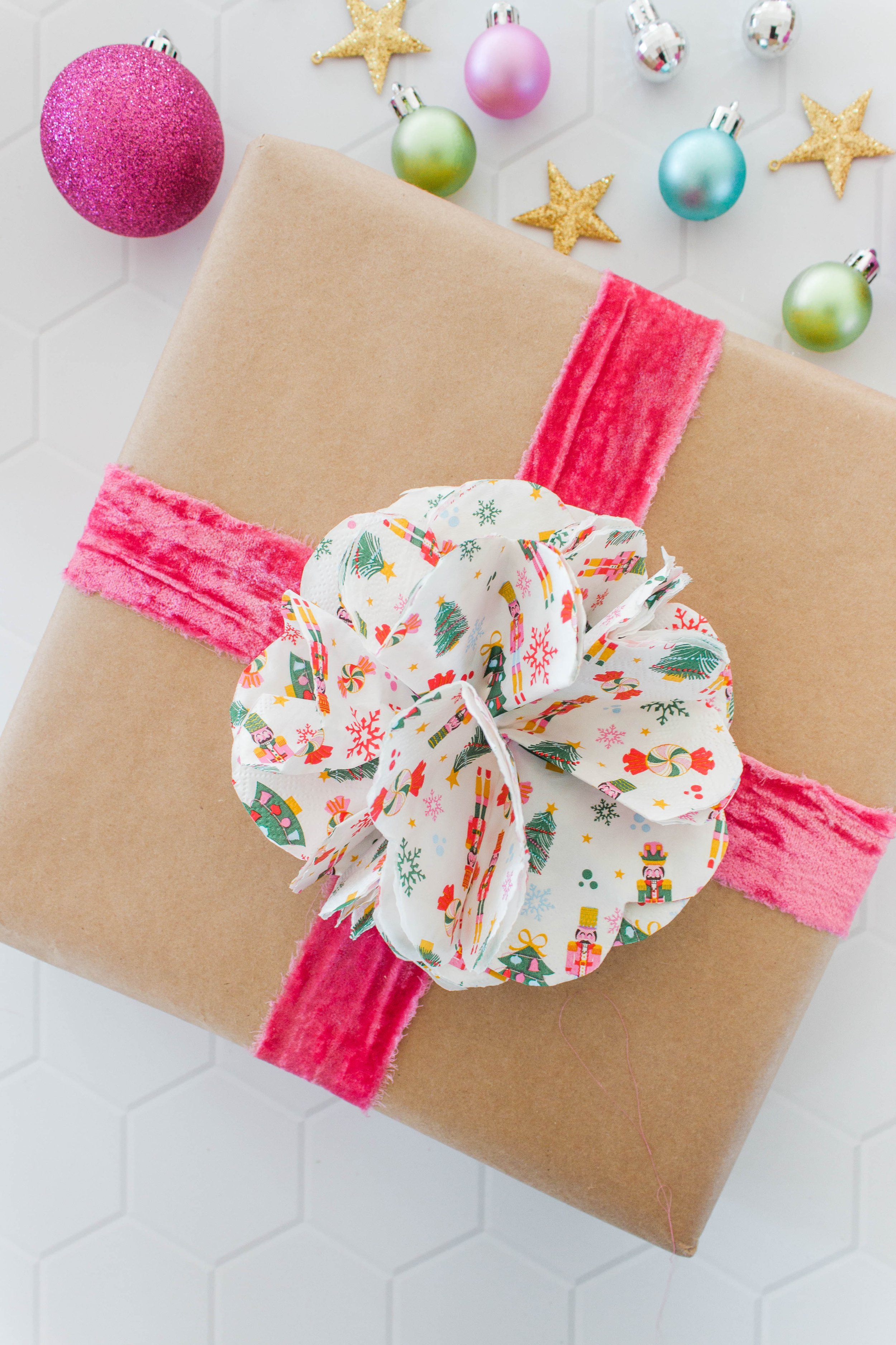 Gift Topper - Paper Napkin Flower