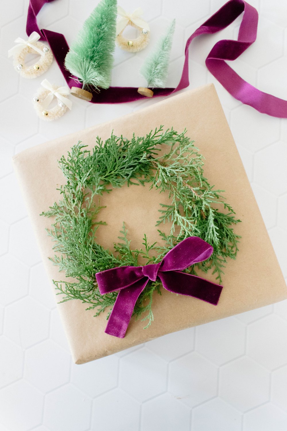 Gift Topper - Miniature Cedar Wreath