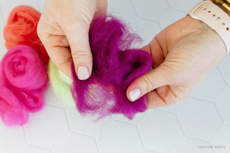 Wool Roving for Needle Felting — Country Peony