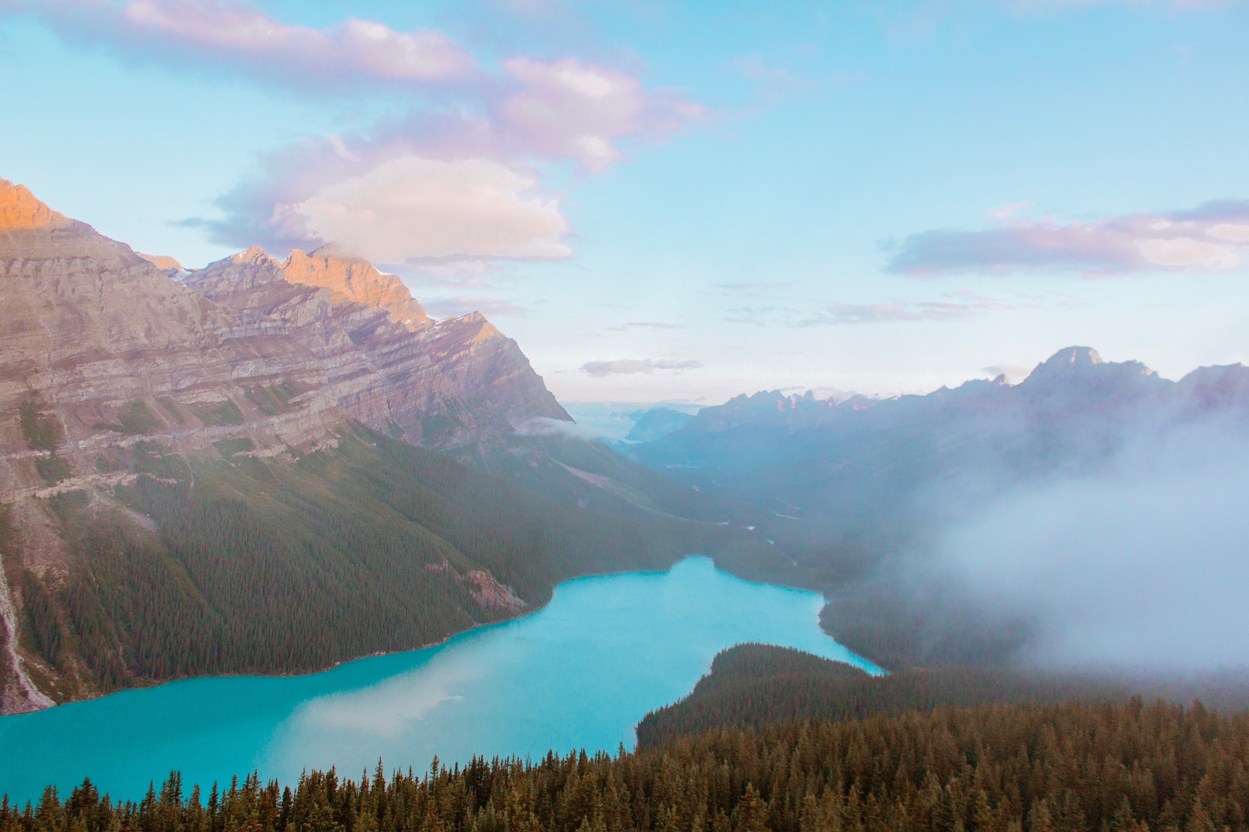 Peyto Lake at Sunrise from the Bow Summit Lookout