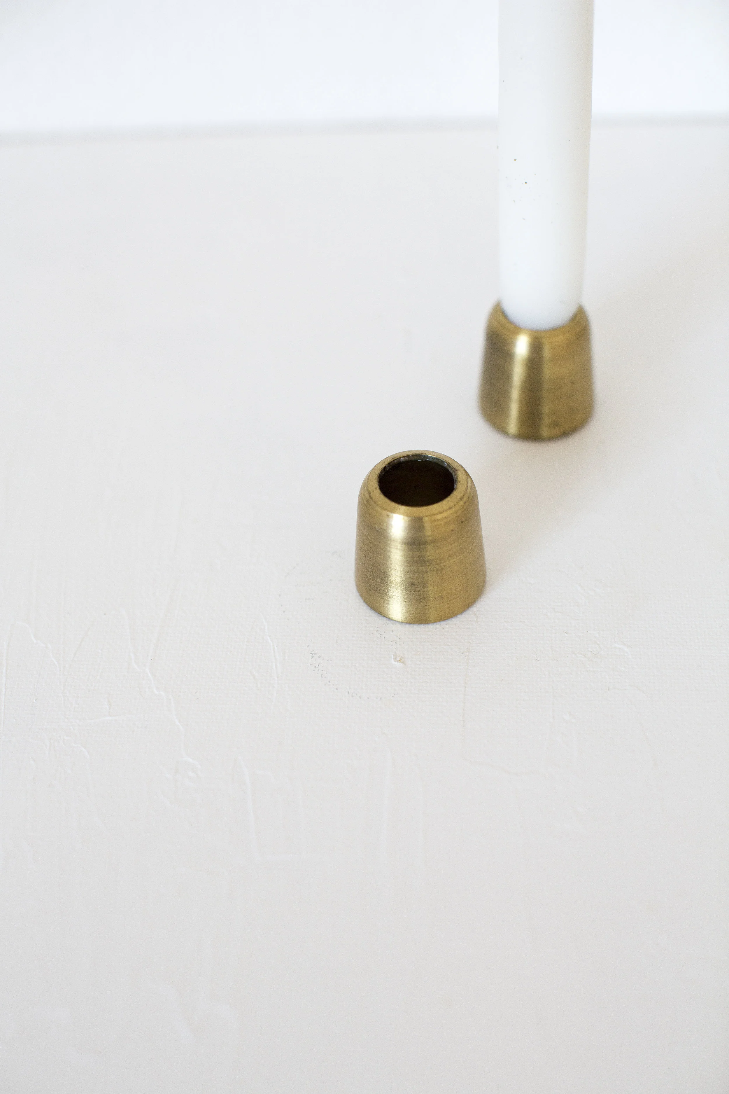 Minimalist Vintage Brass Candleholders (Set of 2)