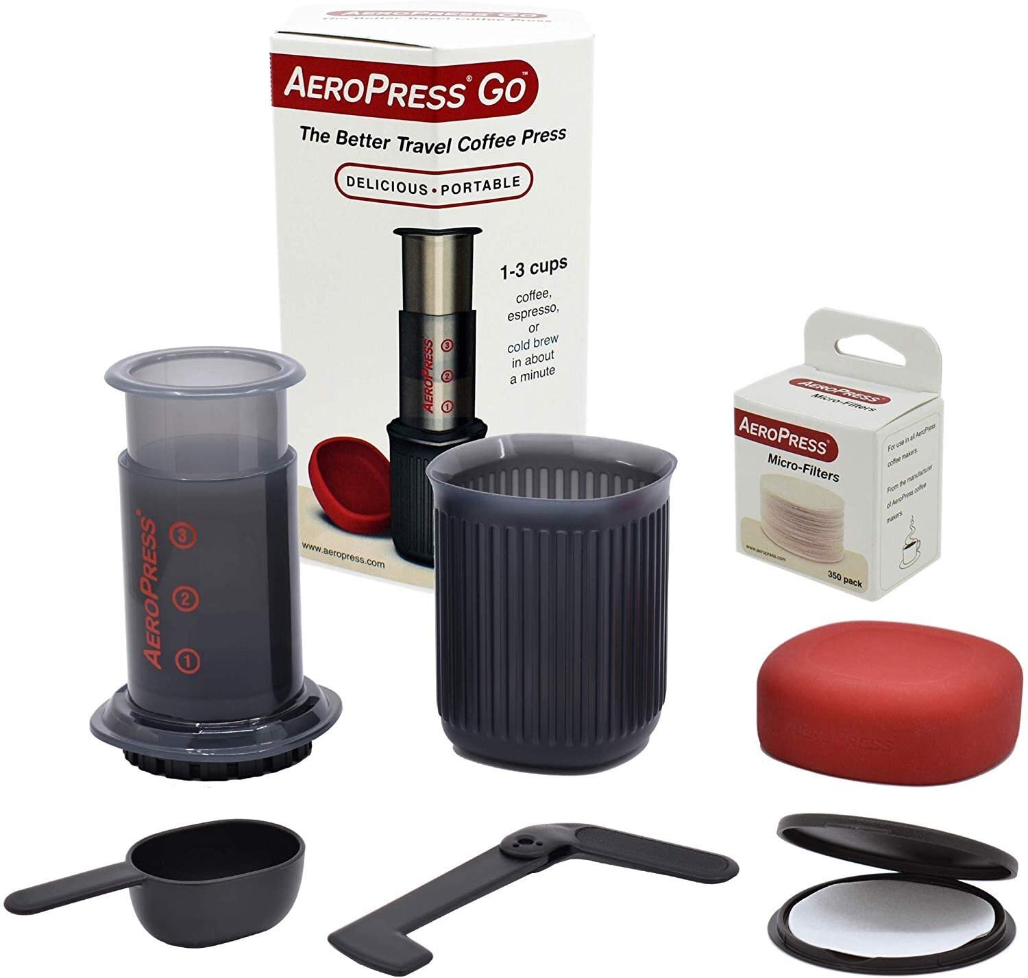  Aeropress Go Travel Coffee Press Kit - 3 in 1 brew