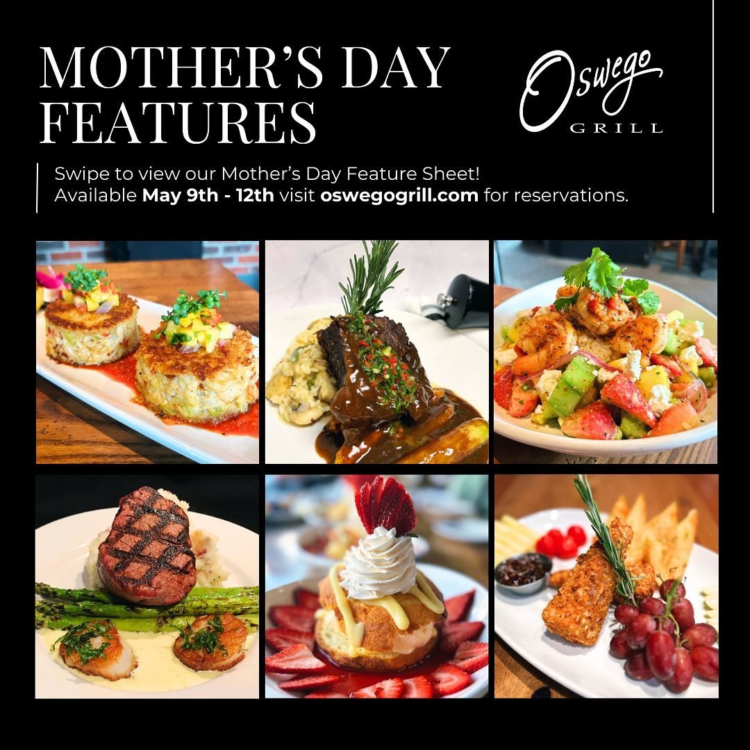 🌷 May 9th - 12th we will be celebrating Mother&rsquo;s Day with our exclusive feature sheet! ⁠
⁠
Featuring items such as Fresh Dungeness Crab Cakes, Almond Crusted Brie Platter, Filet Mignon &amp; Sea Scallops, Tropical Prawn Rice Bowl, Fresh Strawb