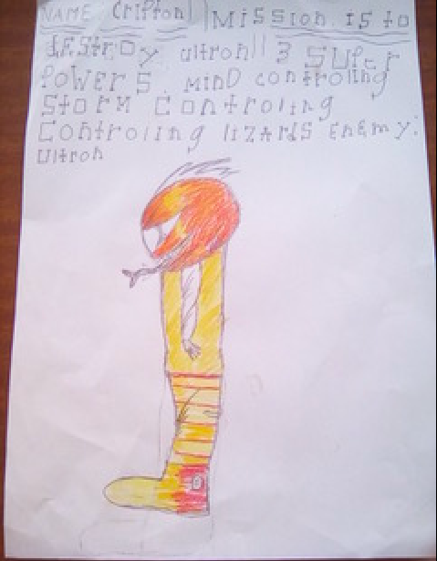 Well done Labronz for sharing with Ms Sorenson what your Superhero looks like!