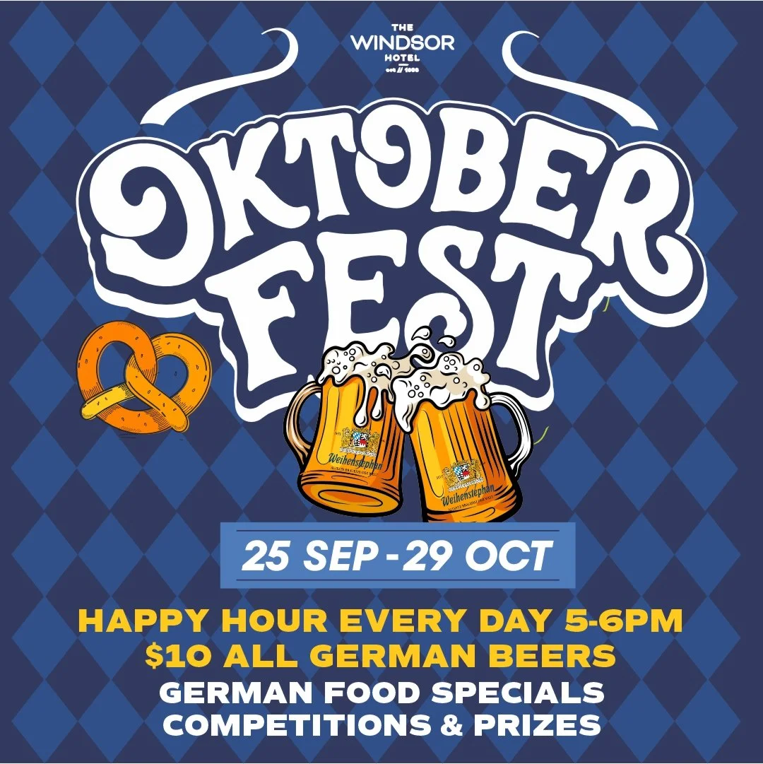 O&rsquo;zapft is! 🍻 Oktoberfest has arrived at The Windsor! From the today until October 29th, we&rsquo;re celebrating Bavarian-style with:

🥨 German food specials
🍺 $10 German beers every day from 5&ndash;6pm
🍻 The pub transformed into a German 