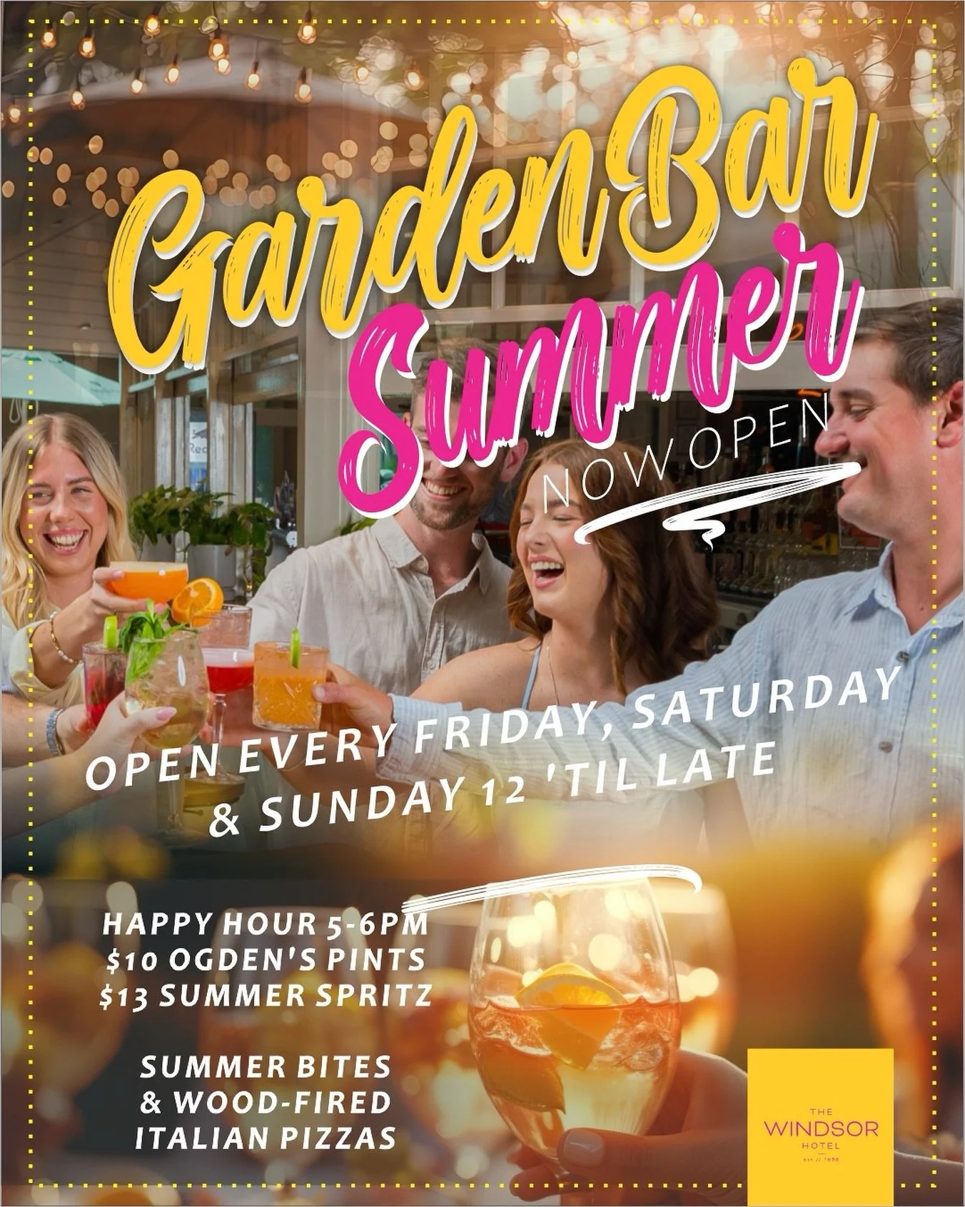 Weekend plans? Sorted ✔️
Grab a seat in the Garden Bar, sip a Limonata Spritz and settle into those long, perfect Perth summer afternoons. Our Garden Bar is:

🌞 Open Fri&ndash;Sun from 12 &lsquo;til late
🍺 $10 Ogden&rsquo;s pints (5&ndash;6pm)
🍹 $