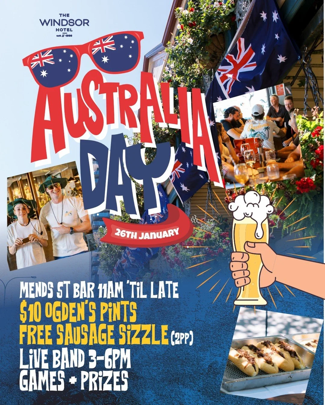 Celebrate Australia Day at The Windsor Hotel, South Perth&rsquo;s local Aussie pub for over 127 years. A place that&rsquo;s been pouring cold beers, hosting long lunches and bringing locals together for generations.

We&rsquo;re marking the day with 