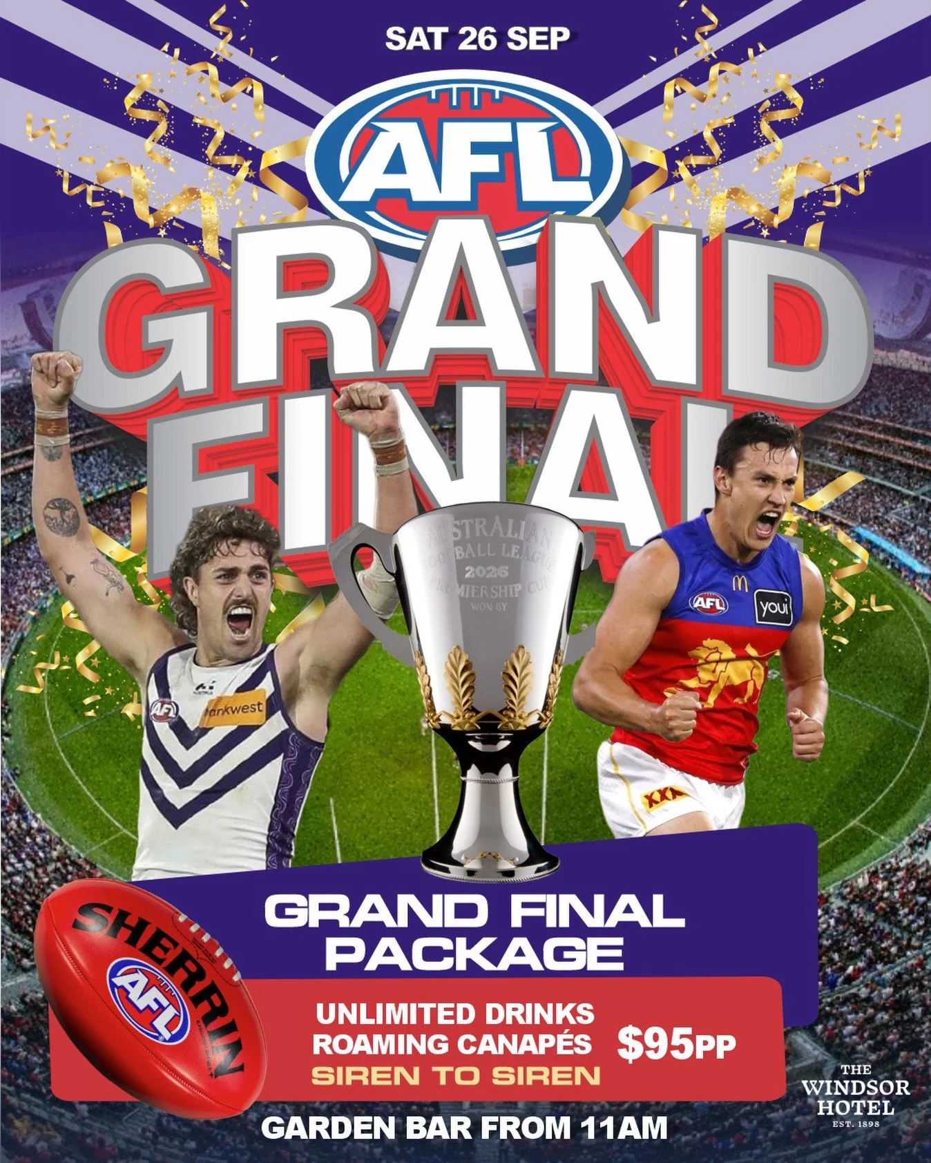 Grand Final day just got bigger 🙌

Thanks to popular demand, we&rsquo;ve reopened ticket sales and made our Garden Bar the GF precinct for package holders this Saturday!

Reserved tables are sold out, but $95pp packages are still going &mdash; roami