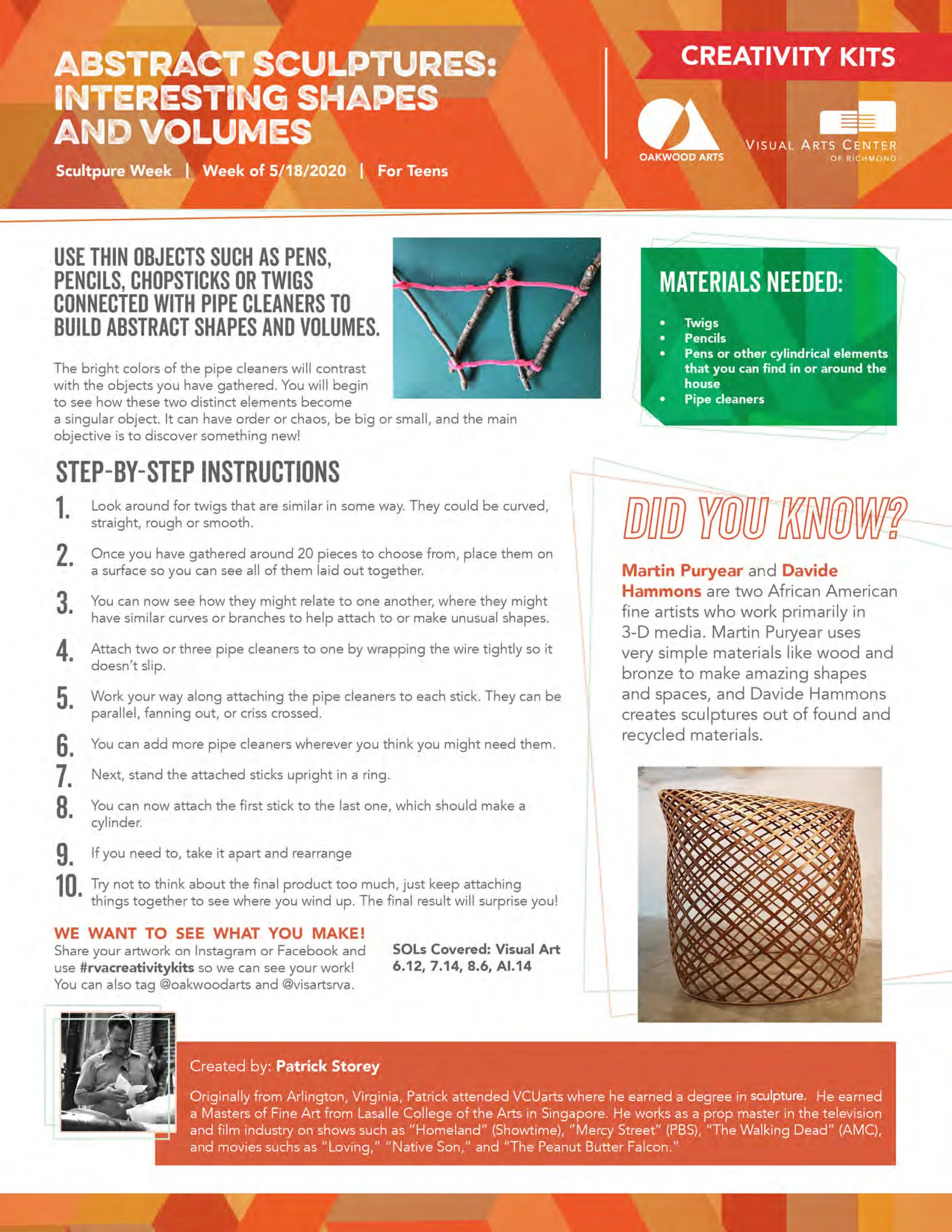 Teen Creativity Kit Prompts — Oakwood Arts