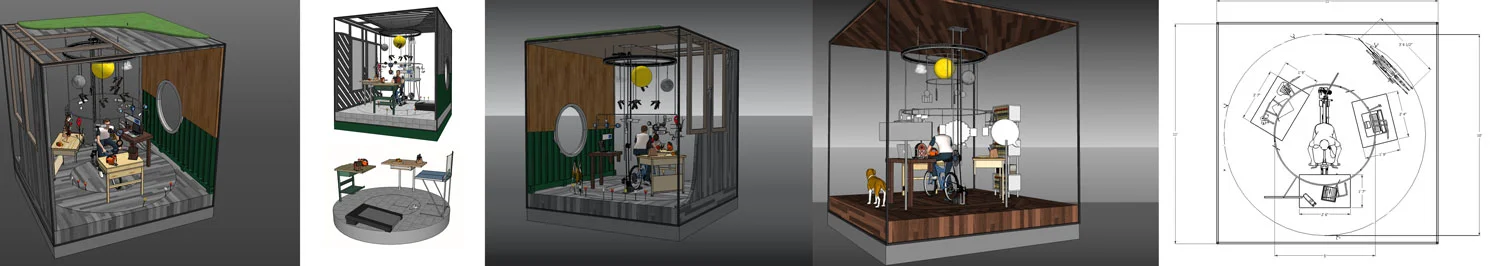  Concept Art &amp; Technical Plans, for 'Moto Hint [Turntables]'. 
