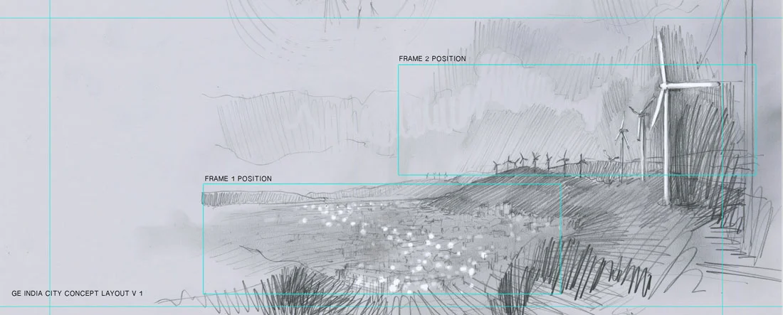 Final Concept Art, for VFX wind farm shot.