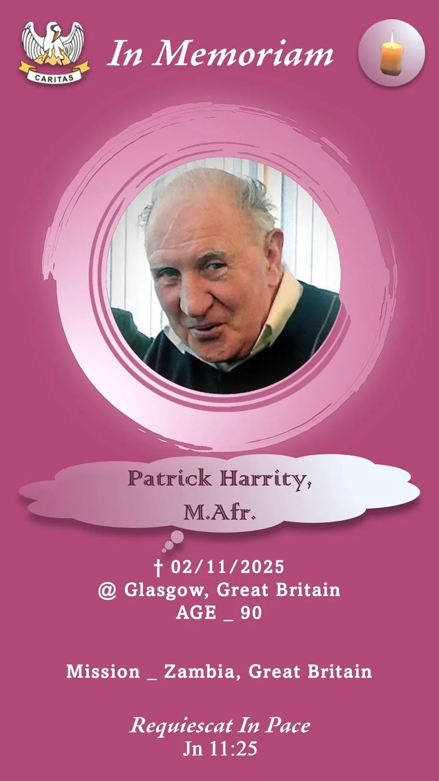 Fr. Patrick Harrity MAfr RIP