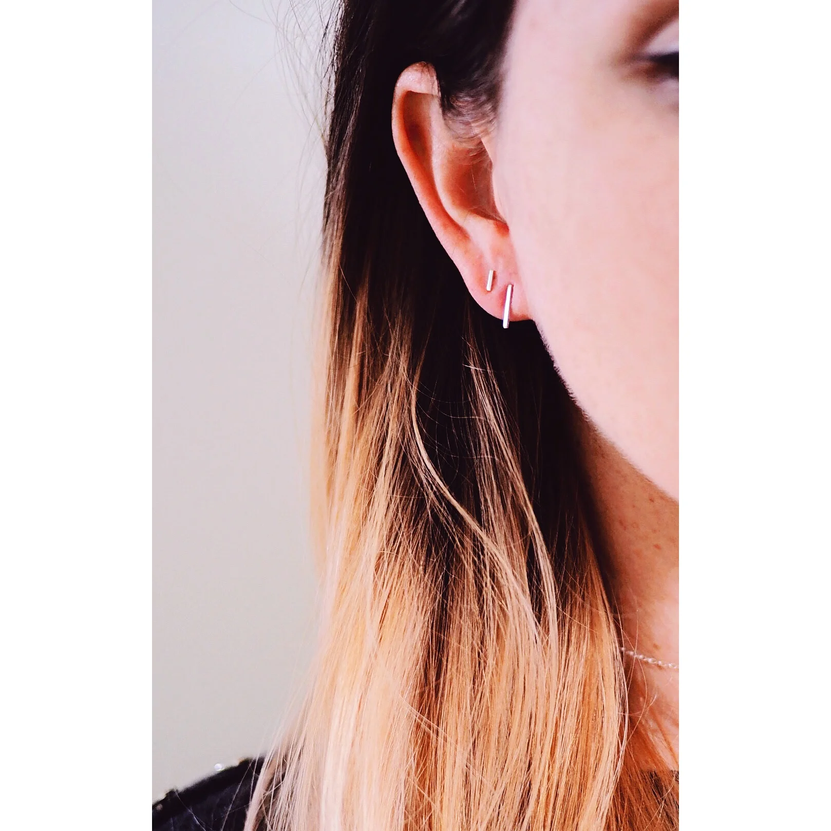 Silver Bar Stud Set