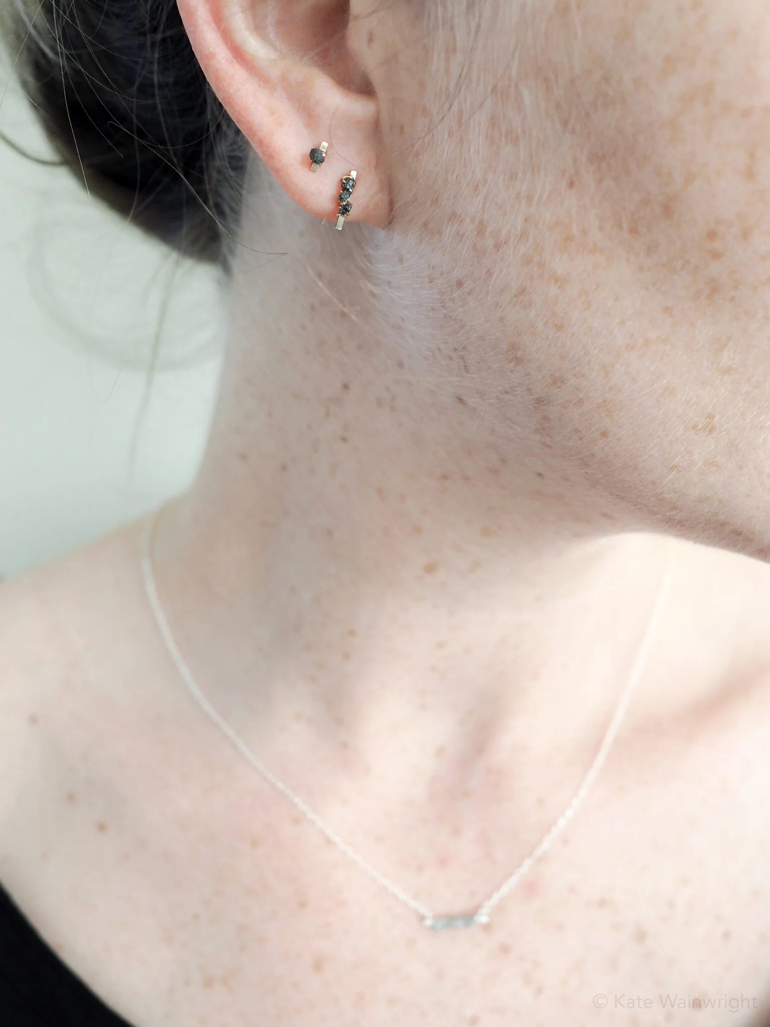 Copy of Uncut diamond and silver necklace
